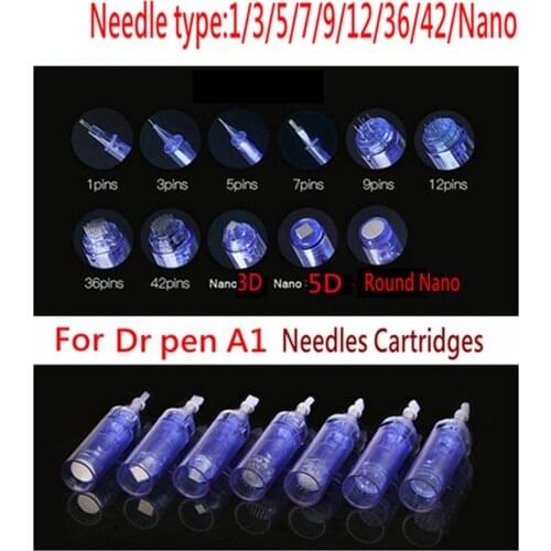 FDA Needle Cartridge 20PCS Electric Derma Pen Needles Microblading 12 36 42 pin Nano For Auto Dr. Pen A1 Tattoo Needle Tip