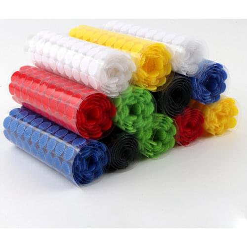 Fastener Tape 10-15mm Dots Magic Sticker Hook And Loop Double Stick Tape Strong Round Coins Nylon Stickers Klitterband 100Pairs