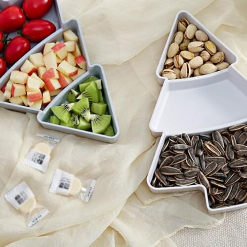 Food Grade Plastic Dry Fruits Storage Box Small Tree Compartment Avoid Dampness Daily Porcelain Glaze Home Dry Fruit Storage Box