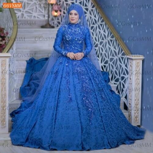 Royal Blue Evening Dress For Women vestido de festa Lace Appliqu Beaded Ball Gown Formal Dresses Long abiti da cerimonia da sera