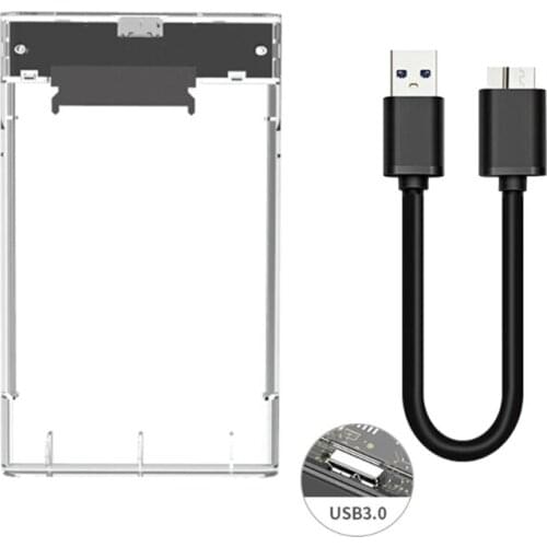 2.5'' HDD Enclosure SATA to USB2.0/ 3.0 /3.1 Hard Drive Case Transparent Externalfor SSD Disk Case Box Support UASP