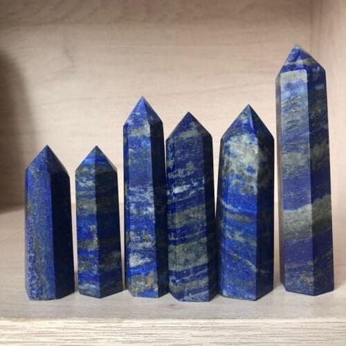 Lapis lazuli crystal wand point natural stone quartz minerales healing gemstones fengshui home decor