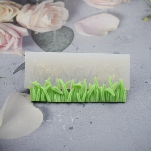 Green Grass Shape Lace Silicone Mold Fondant Chocolate Resin Sugarcraft Mold For Pastry Cup Cake Decorating Kitchen Tool