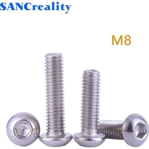 M8 Hexagon Hex Socket Button Head Round Allen Bolt Screws 304 Stainless Steel