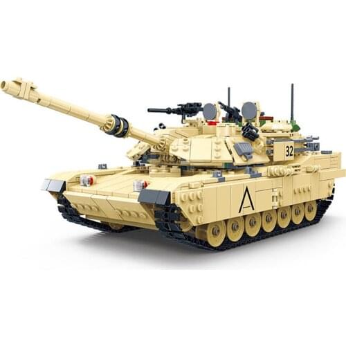 MEOA Military Bricks Series 1:28 1361pcs US M1A2 ABRAMS Main Battle Tank Building Blocks High Simulation Tank Model Boy Toys
