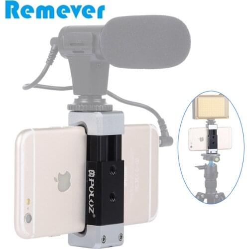 Aluminium Alloy Metal Extendable Phone Holder Clip Gimbal for Iphone Xiaomi Huawei Samsung 4-6.5" Phones Mount for Tripod