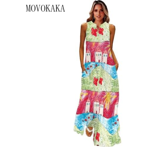 Летние платья больших размеров Movokaka China At AliExpress