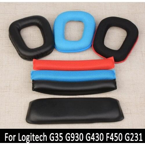 Headphone Earpads Covers For Logitech G35 G930 G430 F450 Headphone Cushion Pad Replacement Ear Pads Head Beam Sponge