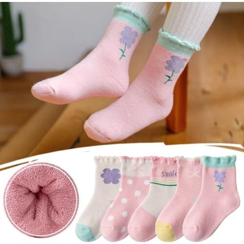 5 Pairs/lot 0 to 10 Years Super Thick Terry Socks For Baby Warm Cotton Childrens Socks In Winter Socks for Girls For Toddlers