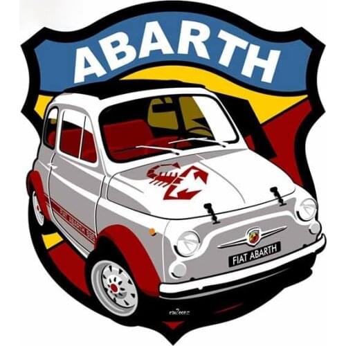 Personality Creative Design Fiat Abarth 695 SS Car Stickers and Decals DIY 3D Funny Scratch-proof Anime Decals Simulation Fun