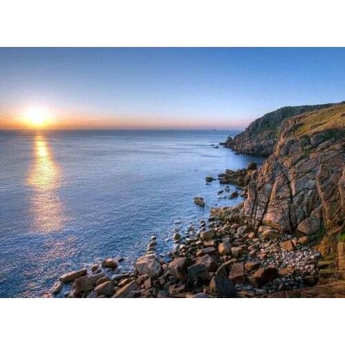 Scenery diamond painting sunrise seaside full embroidery stitch landscape rhinestone picture puzzle toys kids drawing wall decor