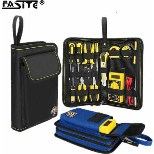 FASITE Professional Electricians Hard Plate Tool Kit Bag Storage Case Multifunctional Pocket Organizer Waterproof Oxford