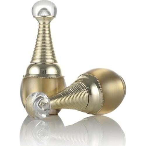 Empty polish nail bottle with brush Cosmetic Containers Black Transparent Glass With A Lid Brush Nail Glass Bottles with Brush