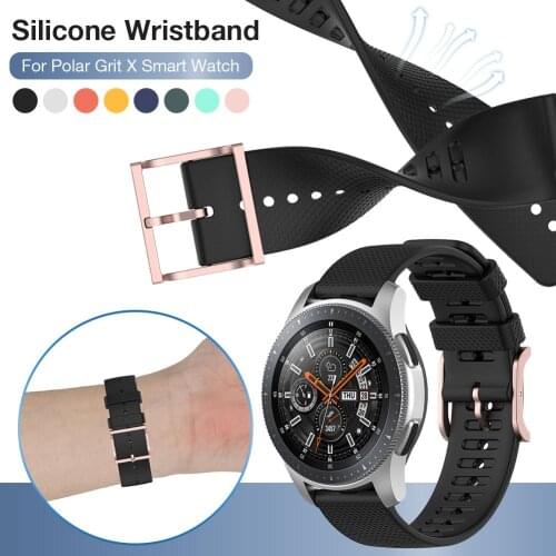 Rondaful Soft Premium Watch Band Breathable Silicone Replacement Wrist Strap Adjustable Wrist Strap For Polar Grit X Smart Watch