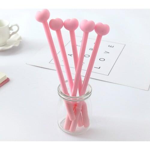24pcs/lot Cute Kawaii 0.5mm Pink Gel pen Black ink Pen For kids Promotion Gift Write Pens School & office Supplies Stationery