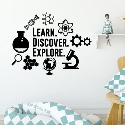 Science Explore Discover Decal Removable Vinyl Mural Poster For Kids Rooms Nursery Room Decor Decoration Accessories Murals
