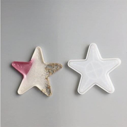 DIY Crafts Stars Shape Tray Epoxy Resin Mold Serving Board Plate Silicone Mould