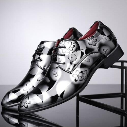 SLYXSH Men's Patent Leather Shoes
