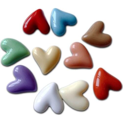 Resin Plastic Flat Back Heart Acrylic Cabochon Earring Accessories Wholesale Jewelry Component Diy Material 10pcs