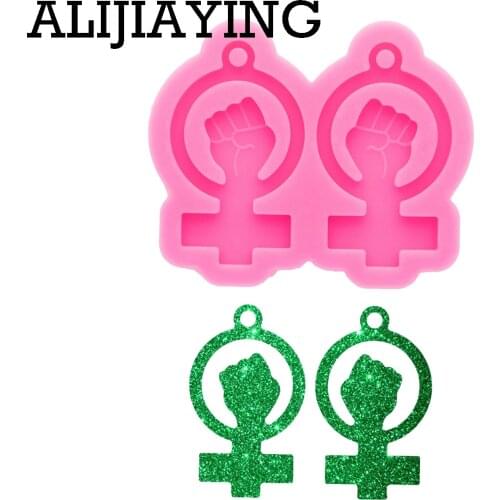 DY0577 Super Glossy Black Lives Matter Earrings Silicone Mold Hamsa Hand Epoxy Craft Molds DIY Polymer Clay Resin Crafting Mould