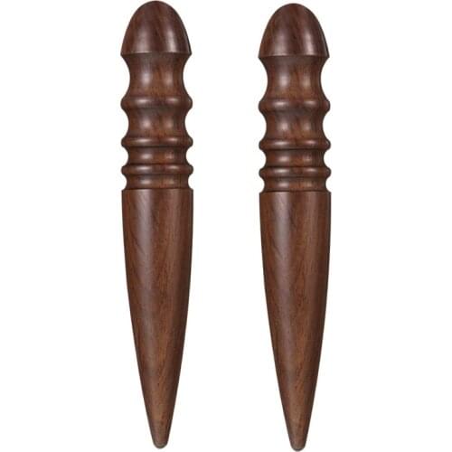 2Pcs Sandalwood Leather Craft Edge Chamfering Device Round Burnisher Edging Device Wooden Leather Craft Edging Device