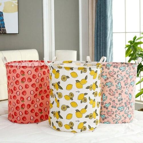 Thickened Foldable Round Storage Laundry Baskets Fabric Dirty Clothes Basket Dirty Clothes Storage Basket Put Clothes Lou Basket