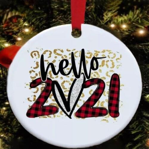 MERRY CHRISTMAS DOOR HANGER PENDANTS ORNAMENT ROUND FARMHOUSE FRONT DOOR DECOR BULK ROUND CIRCLE 10CM GOBLET/LEOPARD PRINT/2021