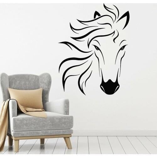 Horse Head Vinyl Wall Decal Beautiful Horse Head Window Sticker House Pet Room Animal Art Mural Home Bedroom Decor M287