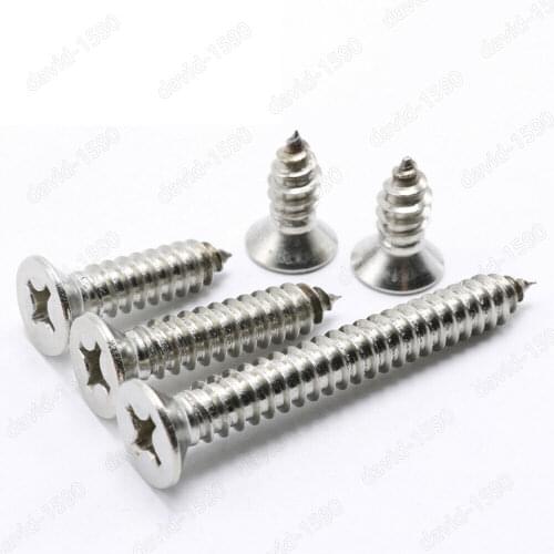 M2.3 M2.5 M3 304 Stainless Steel Phillips Countersunk Self Tapping Sheet Metal Wood Screws