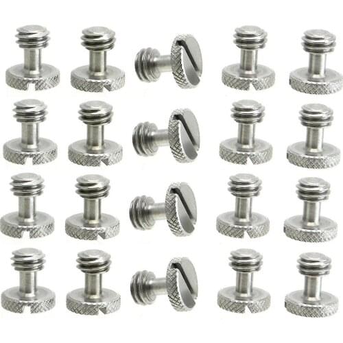 20x Steel Screws 3/8" Tripod Quick Release Plate Camera Flathead Slot Stainless