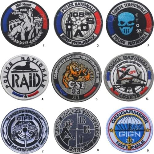 Embroidery Badge French Tactical Patch Armband CSI Advertising CDSF GIGN GIPN Embroidered Sticker Hat Backpack Fabric Decoration