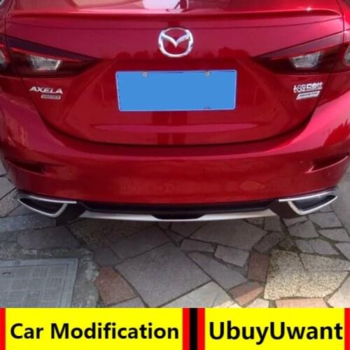 UBUYUWANT Car Rear Bumper Protector For Mazda 3 Axela 2017 Rear Bumpers Lip Diffuser Decoration Skid Plate Bumper Cover