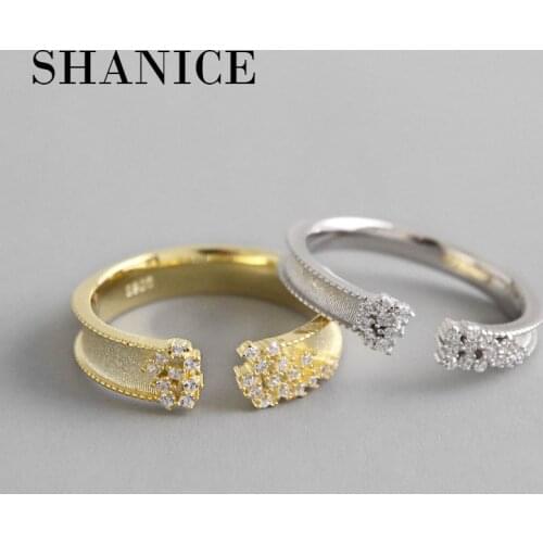 SHANICE Luxury Brand S925 sterling silver open ring designer full stars micro-inlaid cubic zircon opening ring fine jewelry gift
