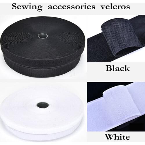 1 pair 16mm-100mm Black White Fastener Tape Velcros Hook and Loop Tape Cable Ties Sewing Accessories 1 Meter/lot