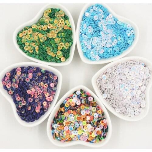 10g/Pack 6mm Sun Flower Round Flat Embossed Sequins PVC Paillette Art Sequin DIY Sewing Wedding Craft Lentejuelas Accessories