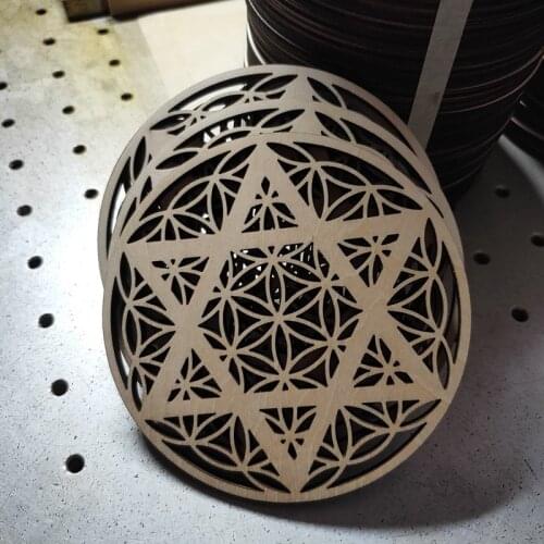 10pcs Wood Round Home Ornaments Hanging Star Crafts Storge Wooden Coaster Place Mat DIY Wall Decoration New Year Plywood Gift