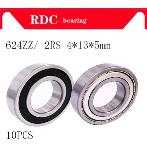 10PCS/LOT 624 624Z 624ZZ ball bearing 624-2RS 4*13*5 mm chrome steel bearing free shipping