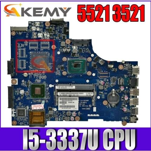 100% working For Dell Inspiron 5521 3521 motherboard with SR0XL I5-3337U 0760R1 CN-0760R1 760R1 VAW00 LA-9104P mainboard