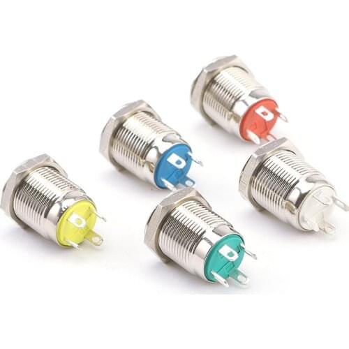 12mm 16mm 19mm 22mm metal push button switch from complex self-locking waterproof small 5v 12v24 circular 220V mini