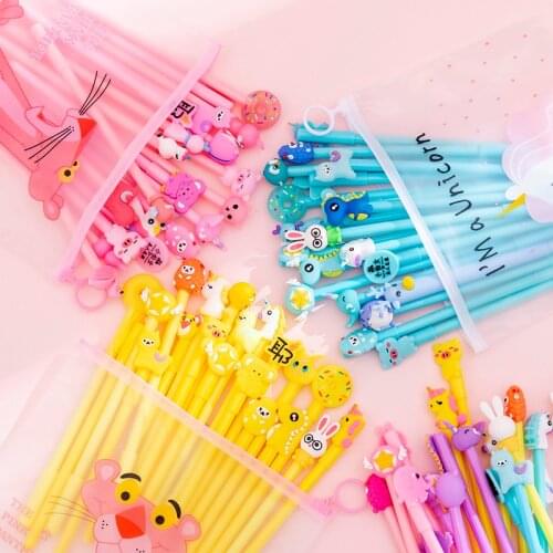 20pcs Pencil Case Cartoon Unicorn Gel Pen Writting Pens Canetas Material Escolar Kawaii Staitonery Paperlaria School Supplies