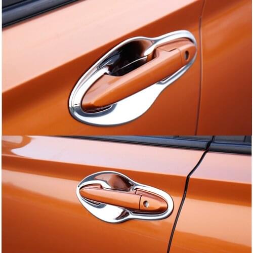 ABS CHROME DOOR HANDLE BOWL COVER CUP CAVITY TRIM INSERT OVERLAY BEZEL MOLDING GARNISH FOR HONDA VEZEL HR-V HRV 2014 2015 2016