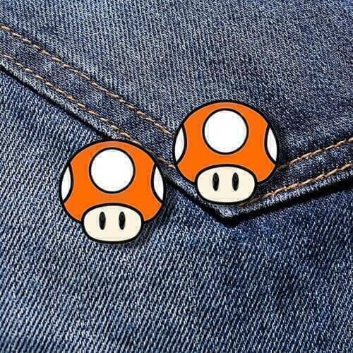 Mushroom Brooch and Enamel Pin Game Lover Lapel Pin Fans Gifts