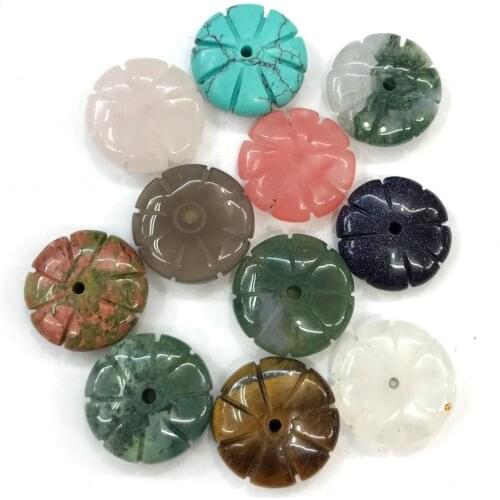 Natural Semi Precious Stone Beads Flower Type DIY For Making Necklaces And Bracelets Package Sale 20mm
