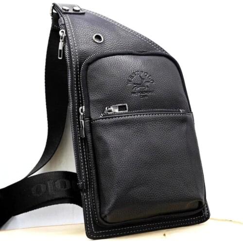 West Polo Black Mens Bady Bag Cross Shoulder Bag