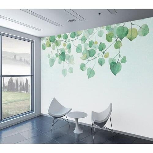 Decorative wallpaper Plant green leaf background wall painting