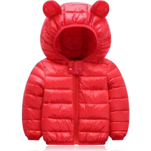 Cute 1- 5y Baby Girls Jacket Kids Boys Light Down Coats With Ear Hoodie Spring Girl Clothes Infant Childrens Clothing for Boys