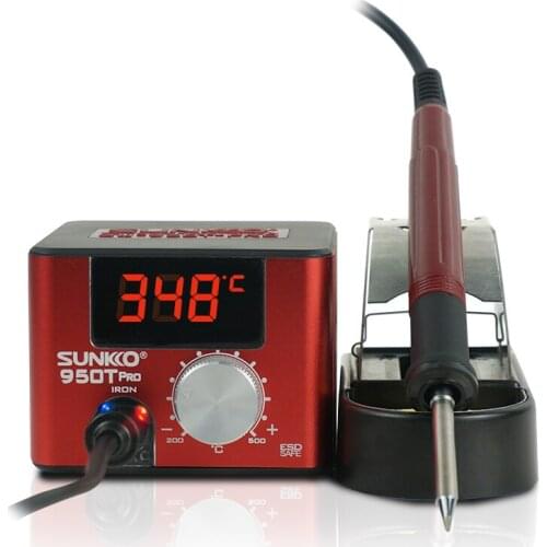 SUNKKO 75W Mini Electric Soldering Iron Adjustable Temperature Portable 950T Soldering Stations Digital Display T12 Welding Tool