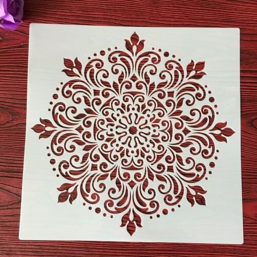 30 *30 cm craft mandala mold for painting DIY stencils stamped photo album embossed paper card on wood, fabric,wall,Floor, big