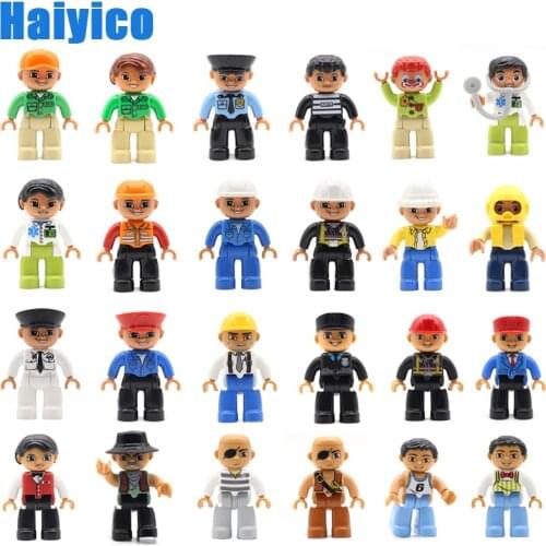 Figure Big Building Blocks Family Member Model Accessories Compatible Duplos Set Doll City Occupation Character Children Toys