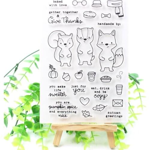 KSCRAFT Autumn Greetings Transparent Clear Silicone Stamps for DIY Scrapbooking/Card Making/Kids Crafts Decoration Supplies 654